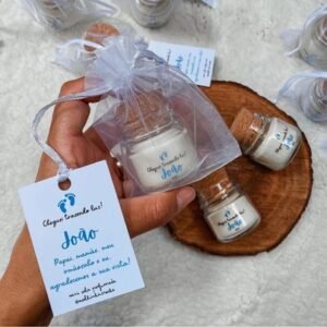 Vela no potinho de vidro (no saquinho de organza)