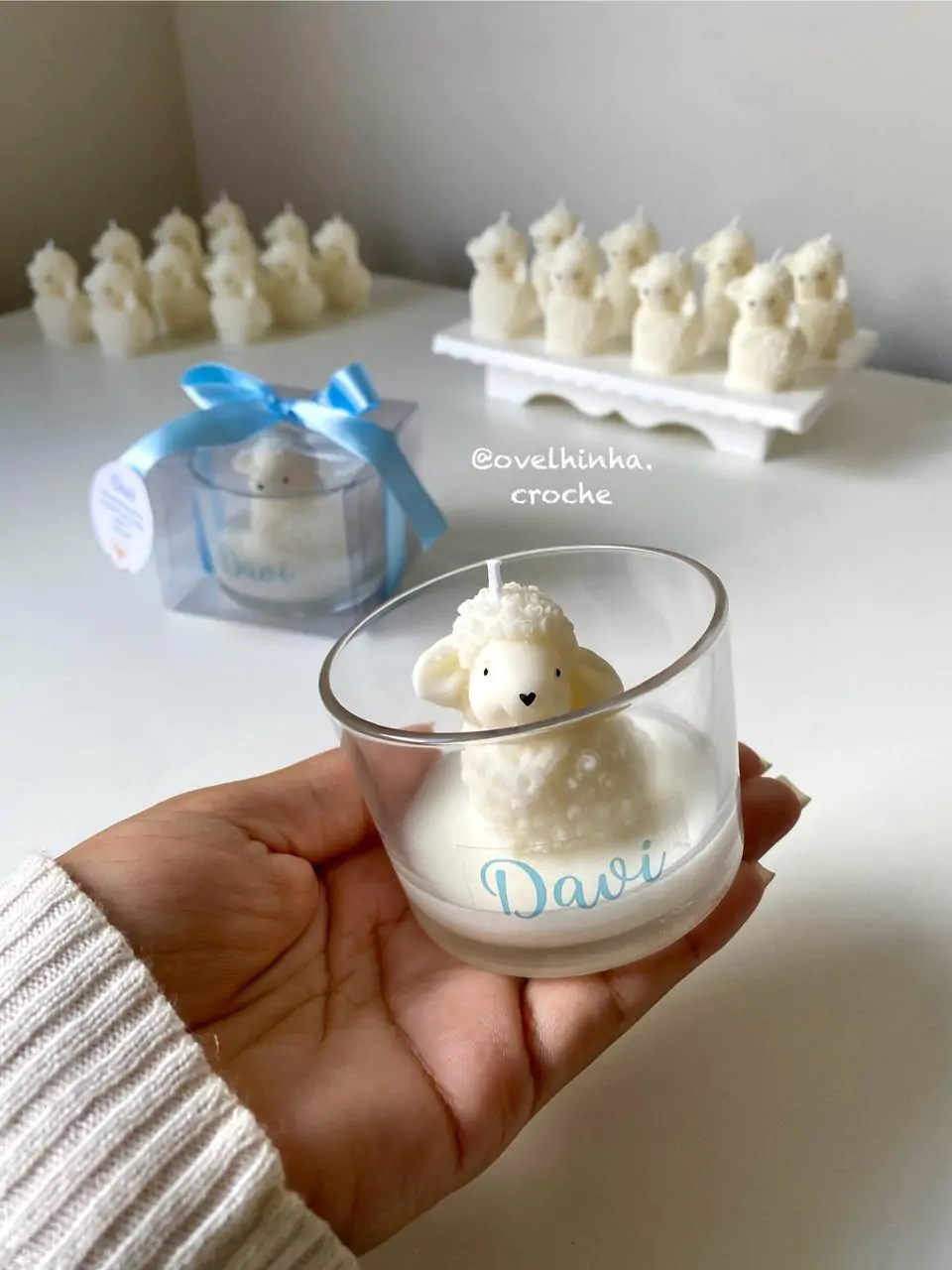 Ovelhinha no copo (vela com cheirinho de bebê) - Imagem 8