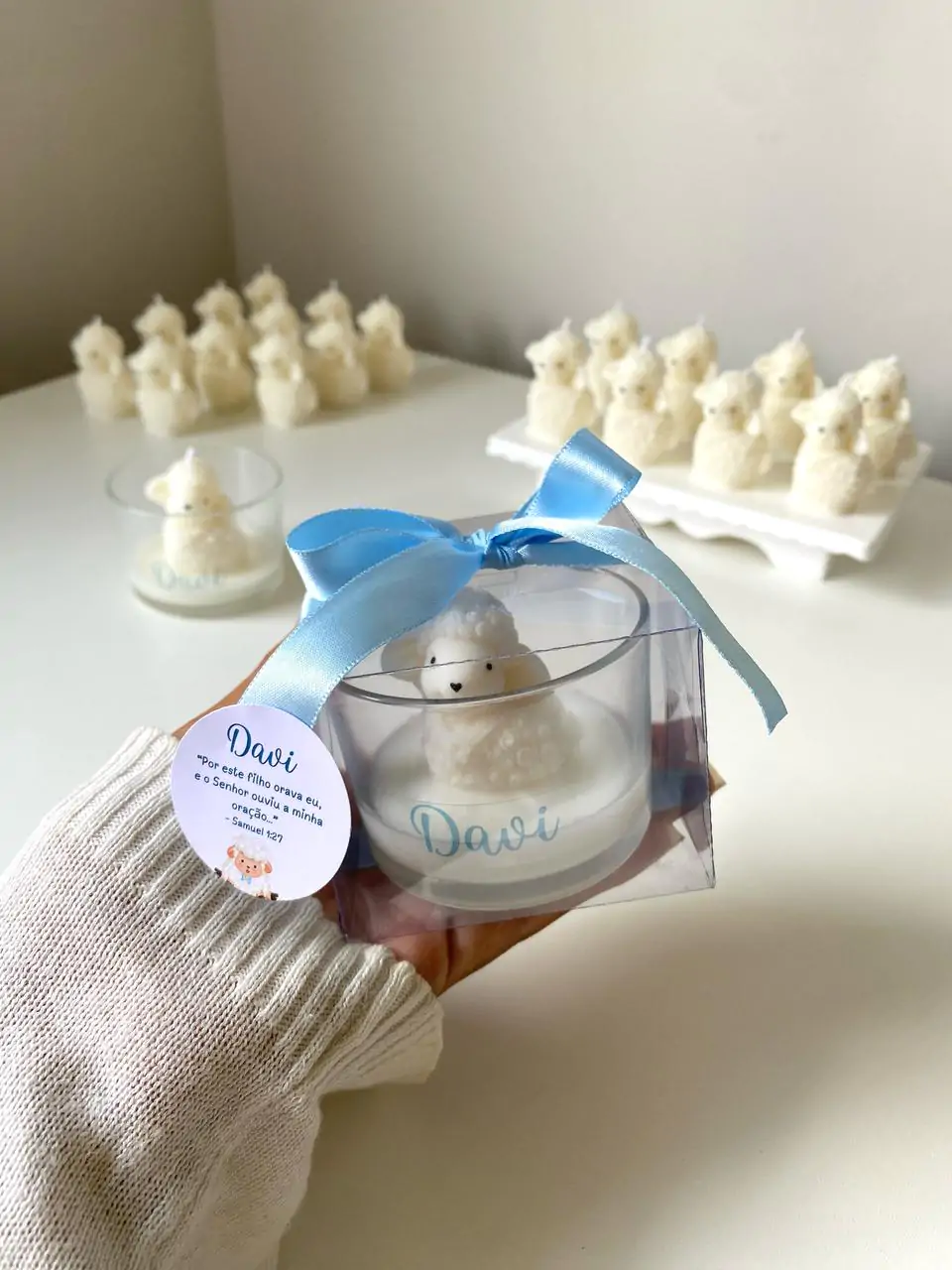 Ovelhinha no copo (vela com cheirinho de bebê) - Imagem 7