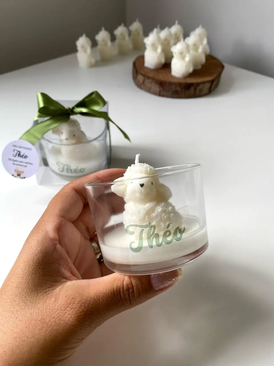 Ovelhinha no copo (vela com cheirinho de bebê) - Imagem 4
