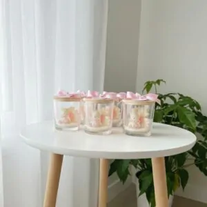 Ursinho + Margarida (no copo de vidro)